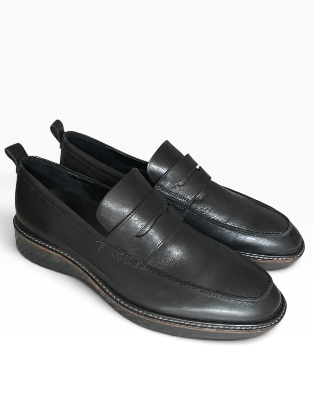 ECCO Penny Loafers Men’s 9 Black ST.1 Hybrid Leather Slip On Shoes 83641401001